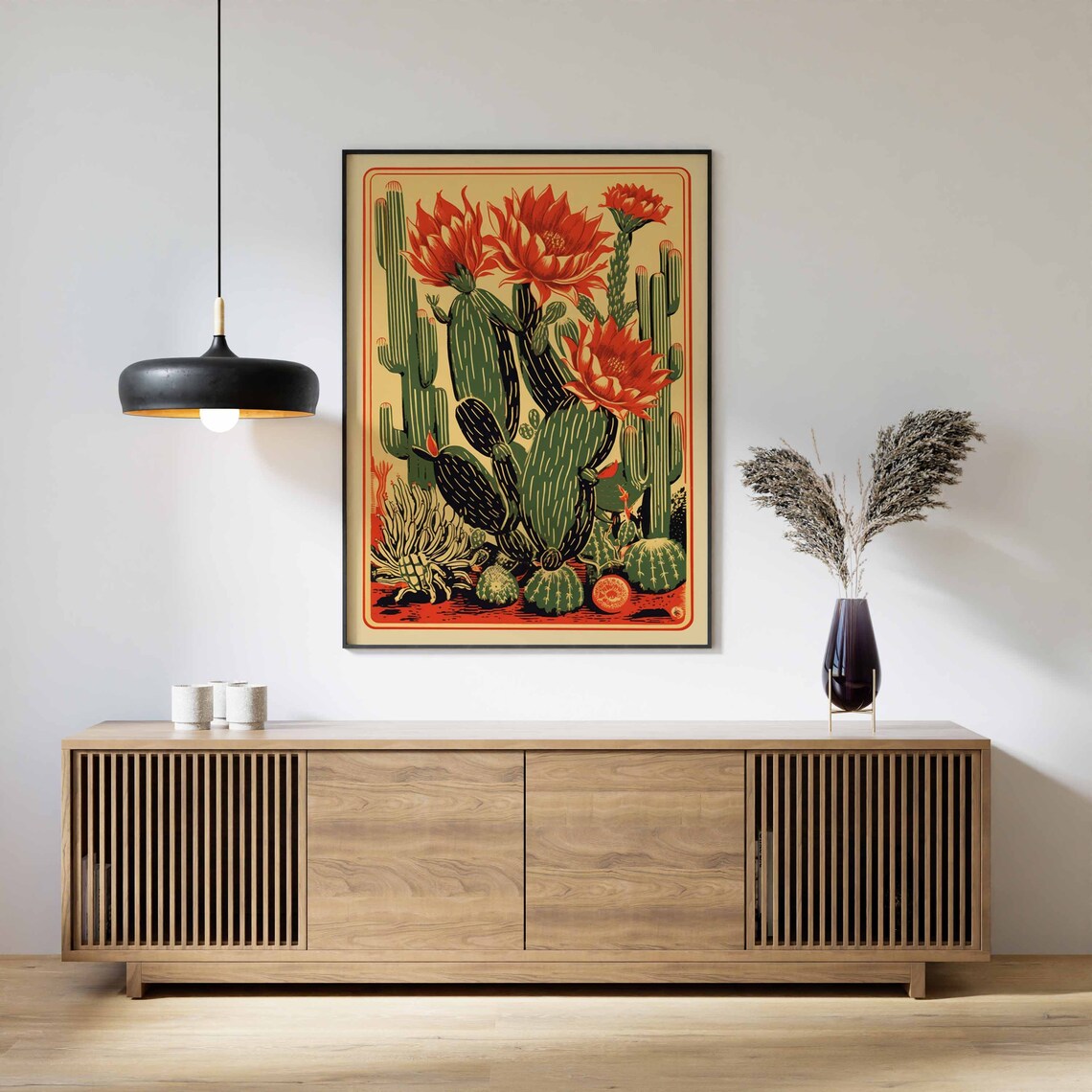Vintage Mexican Cactus Traditional Wall Art Print - Image 3