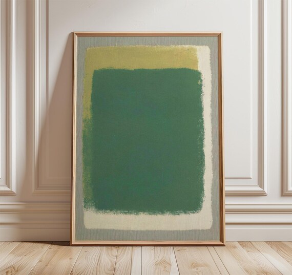 Sage Green Beige Abstract Color Field Calm Minimalist Wall Art