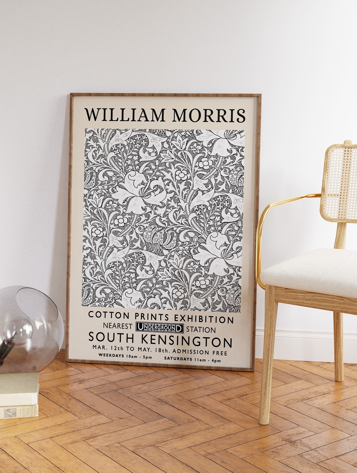 William Morris South Kensington Exhibition Vintage Floral Art Poster - Image 3