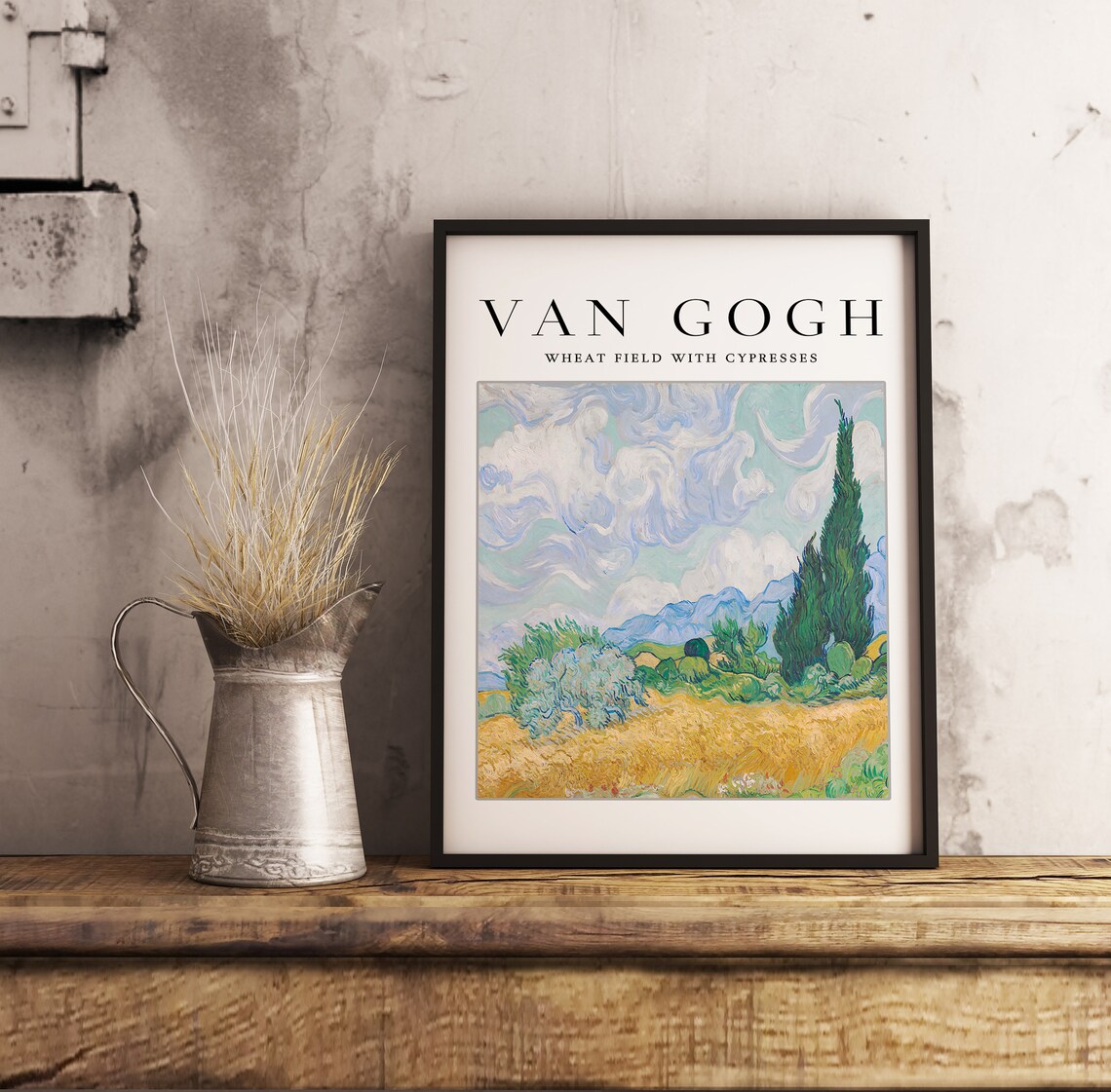 Van Gogh Wheat Field with Cypresses Landscape Gallery Poster - Image 3