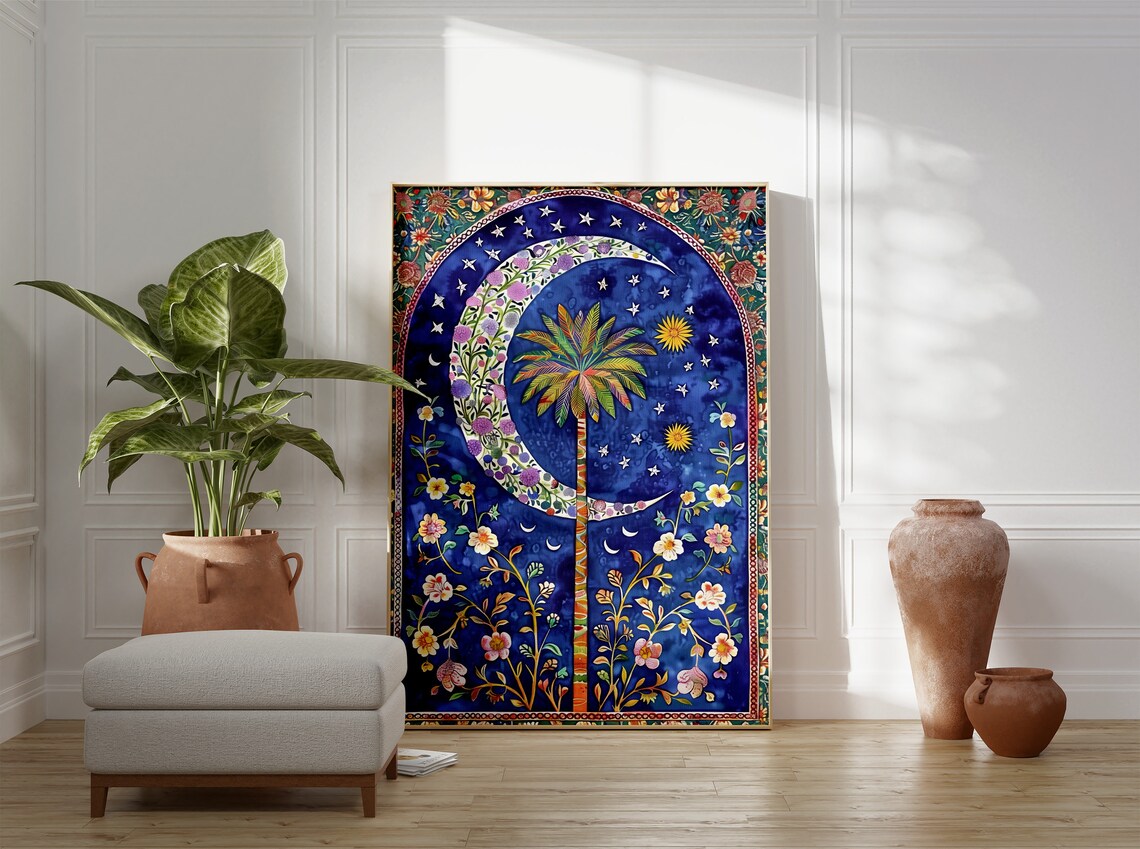 Islamic Floral Art Poster, Middle Eastern Decor - Image 3