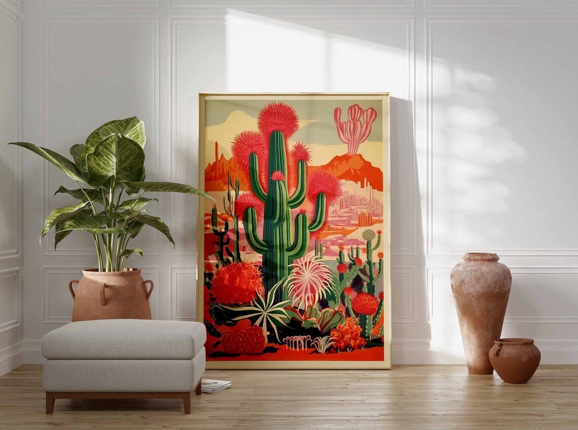 Vintage Mexican Cactus Colourful Latin Decor Poster - Image 2