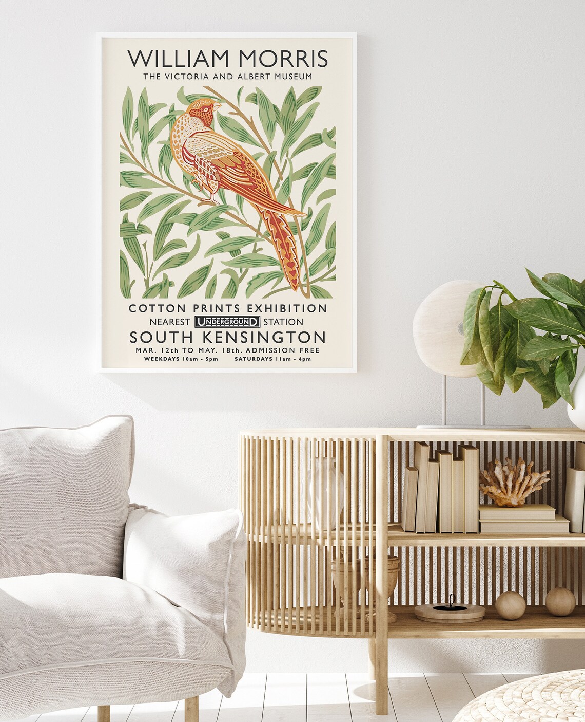 William Morris Floral Bird Vintage Poster Print - Image 2
