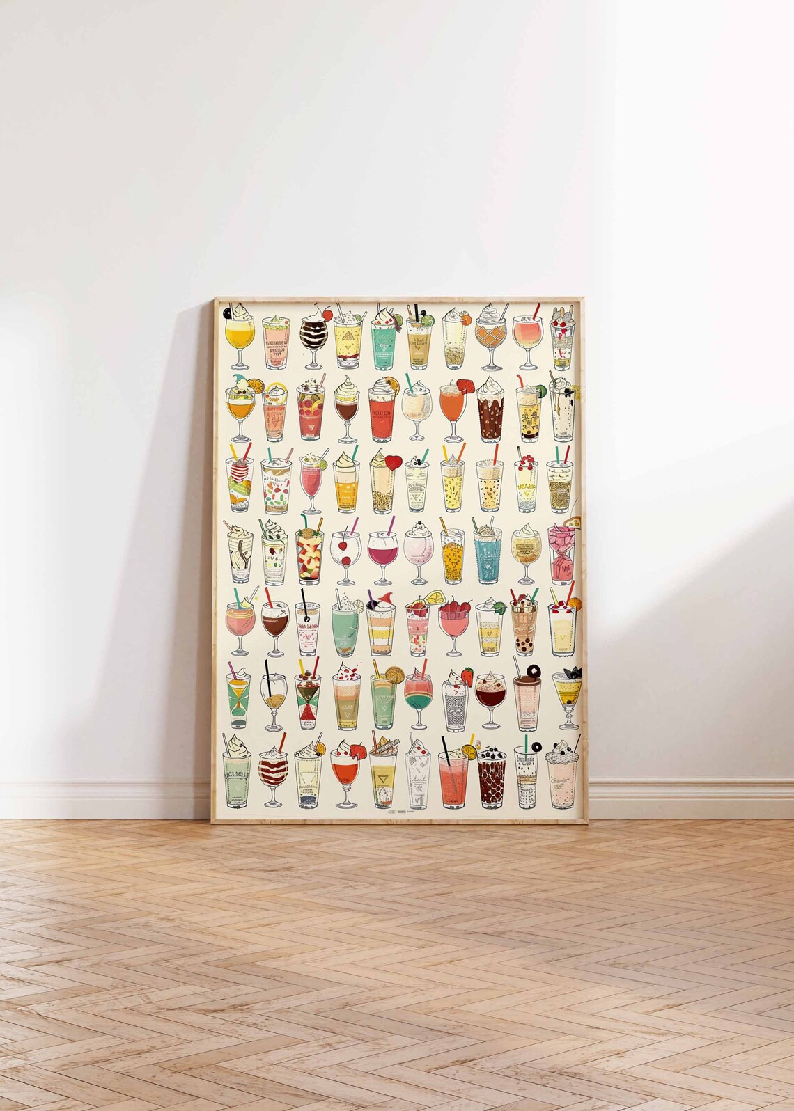 Illustrated Cocktail and Drinks Collection Bar Poster Colorful Art - Image 2