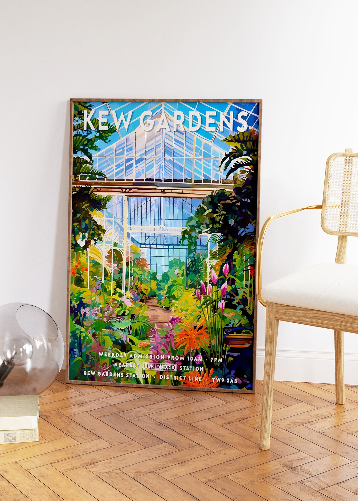 Kew Gardens London Victorian Glasshouse Floral Jungle Poster - Image 2