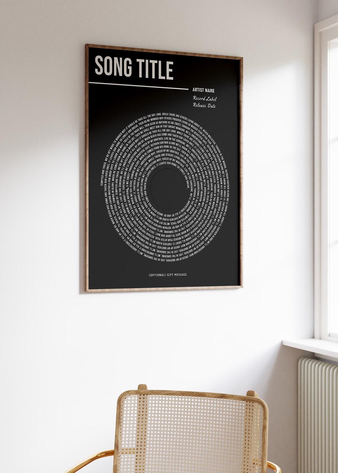 Custom Vinyl Lyrics Music Poster, Personalized Gift - Image 2