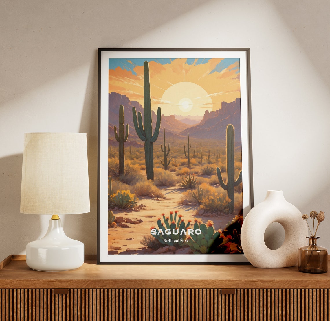 Saguaro National Park Giant Cactus Sunset Desert Trail Poster - Image 2