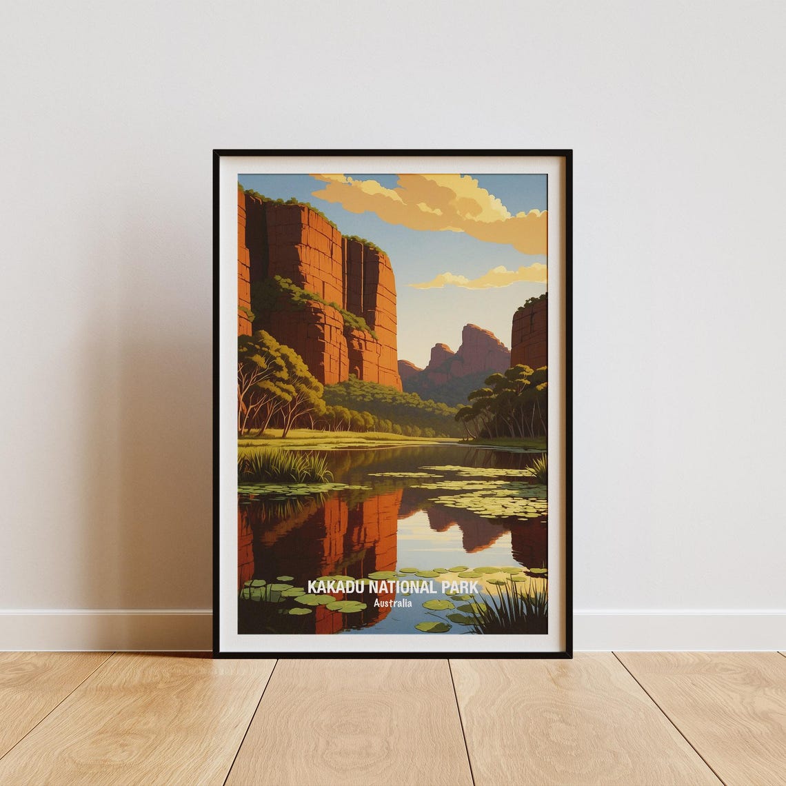 Kakadu National Park Red Sandstone Cliffs Wetland Reflection Poster