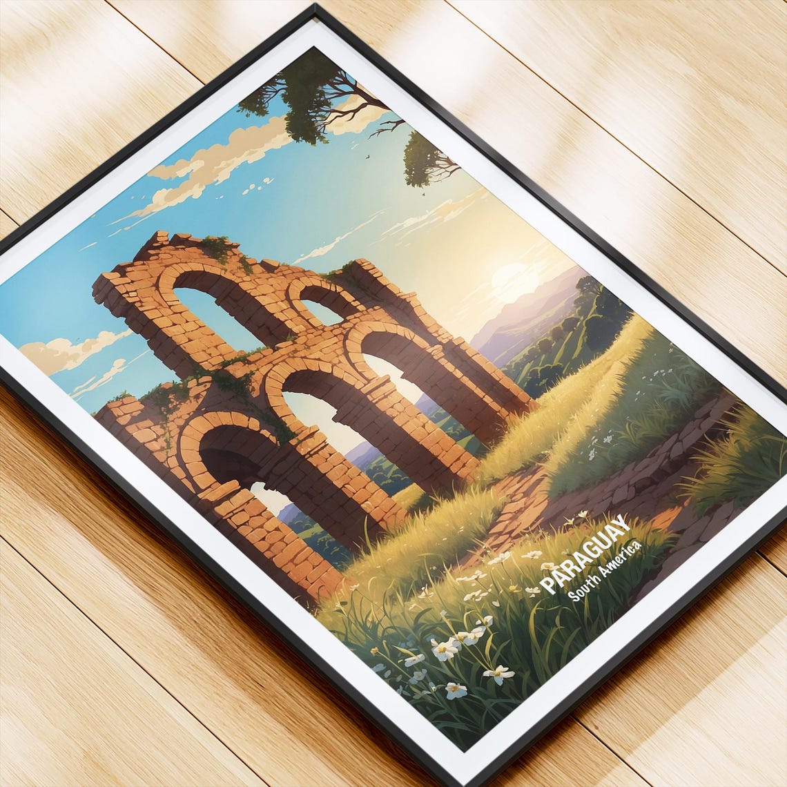 Paraguay Ancient Stone Arch Ruins At Sunset South America Poster - Image 4