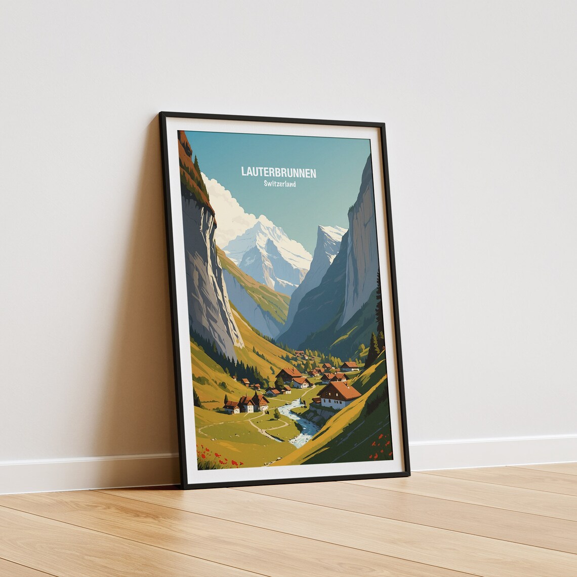 Lauterbrunnen Valley Swiss Alps Waterfalls Village Scenic Poster - Image 5