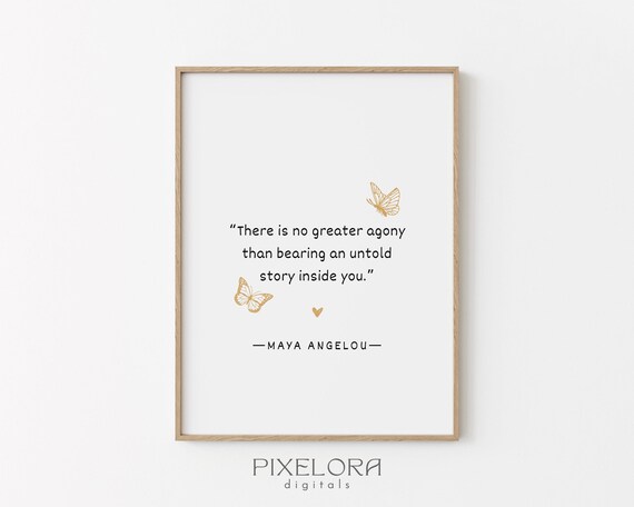 Maya Angelou Quote Inspirational Wall Art Motivational Poster Famous Life Encouraging Print Decor