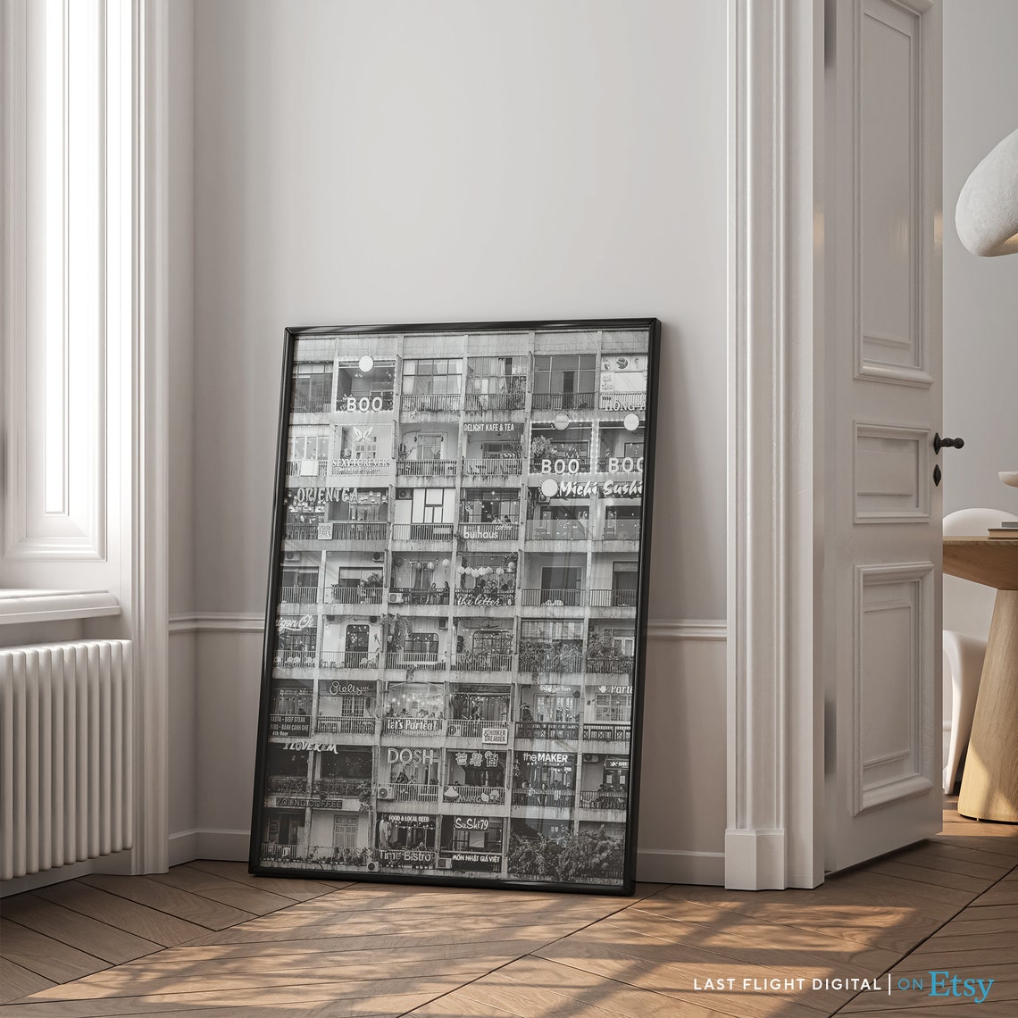 Vietnam Poster Cafe Apartments Ho Chi Minh City Print Vietnam Print Ho Chi Minh City Poster Black White Photo Skyline Cityscape Art - Image 5