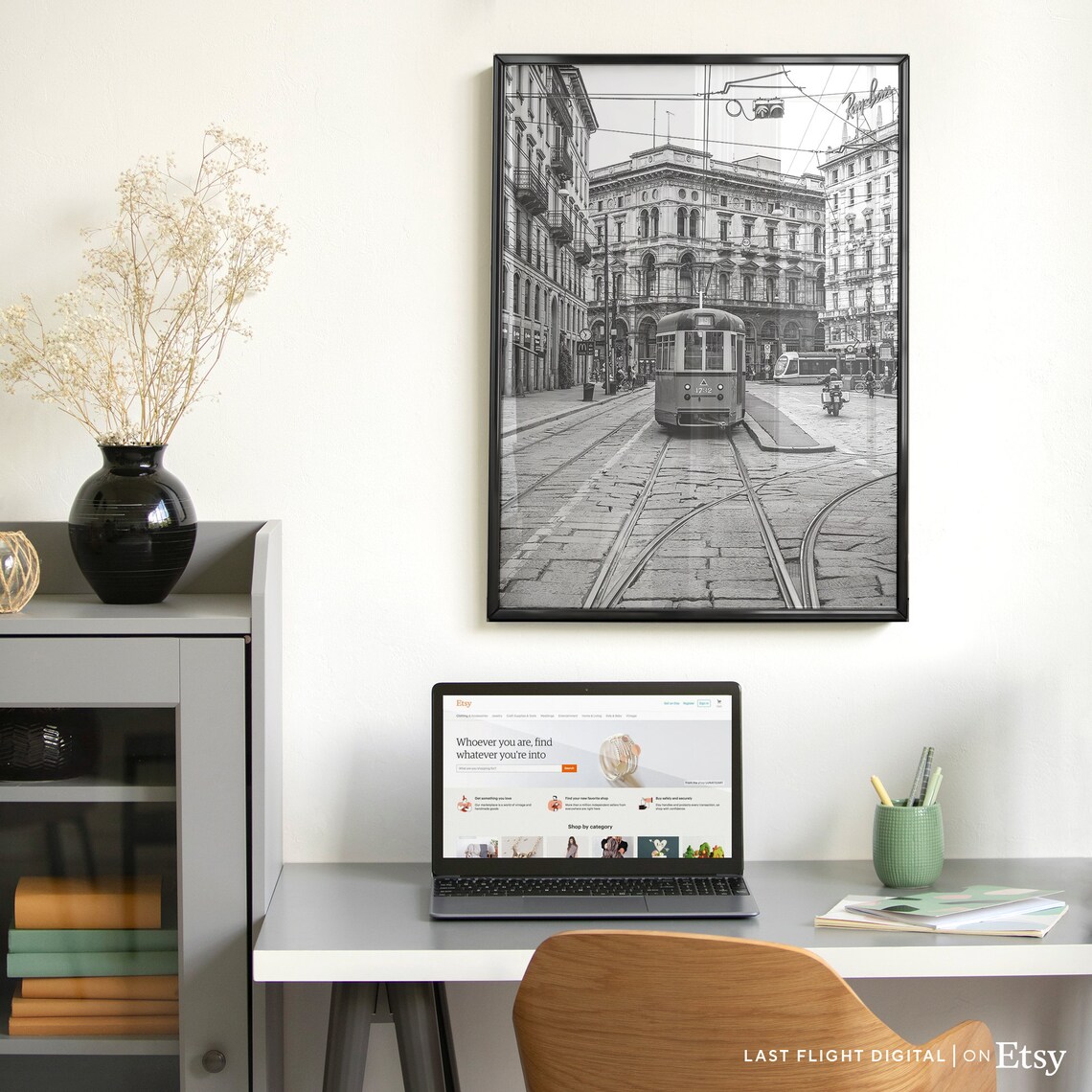 Milan Italy Tramway Trolley Travel Poster - Image 2