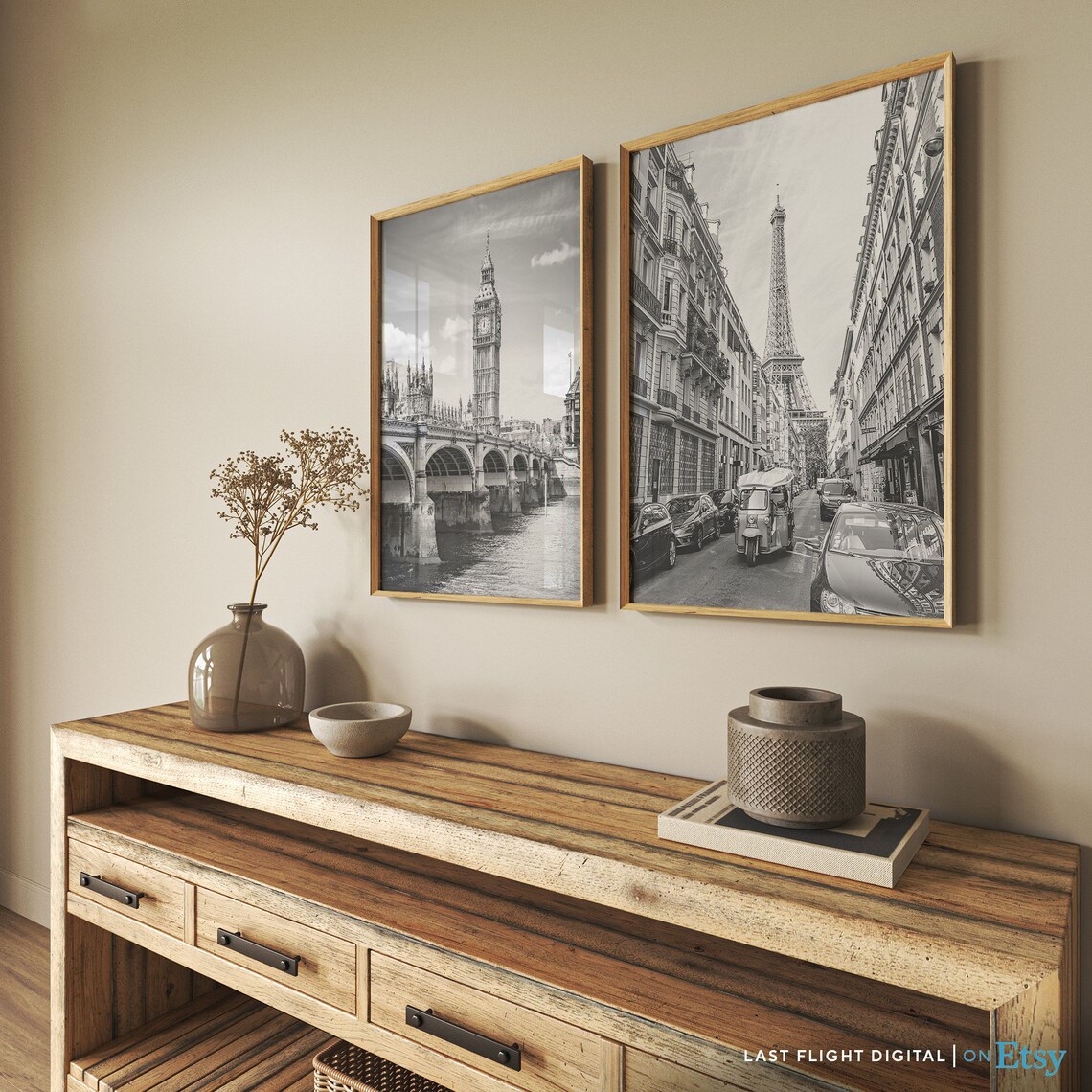 London Big Ben England Travel Poster, Black And White - Image 3