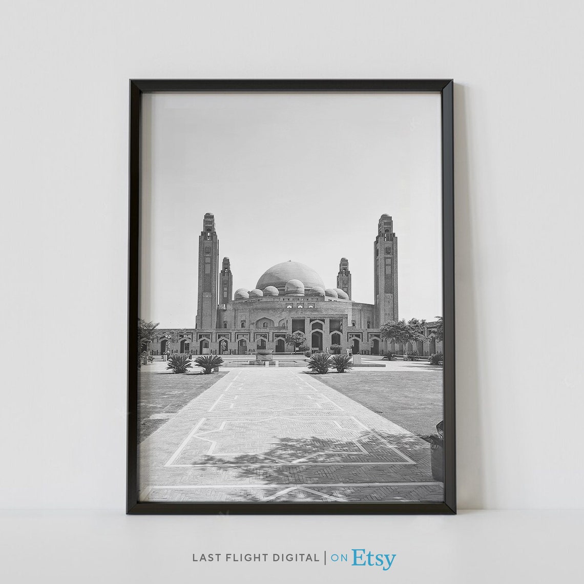 Grand Jamia Mosque Lahore Islamic Dome Minarets Architecture Poster