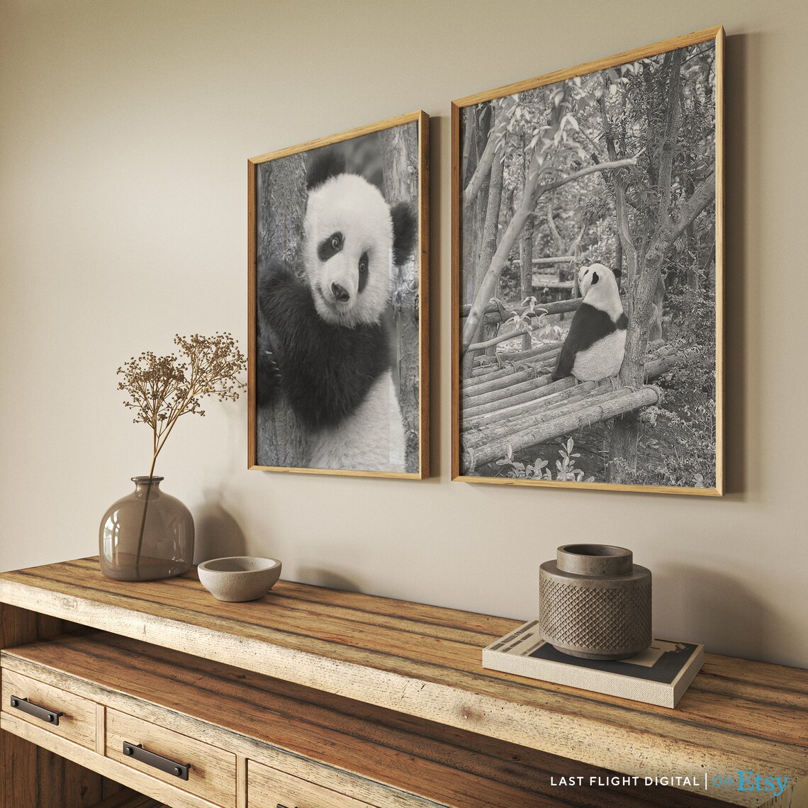Giant Panda Bamboo Forest Resting Black And White Wildlife Photo Poster - Image 2