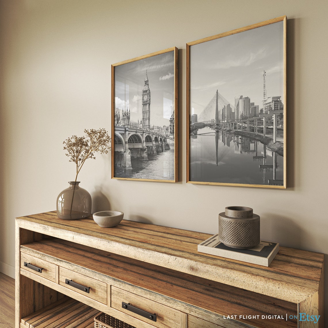 Brazil Sao Paulo Ponte Estaiada Cable Stayed Bridge Black White Poster - Image 4