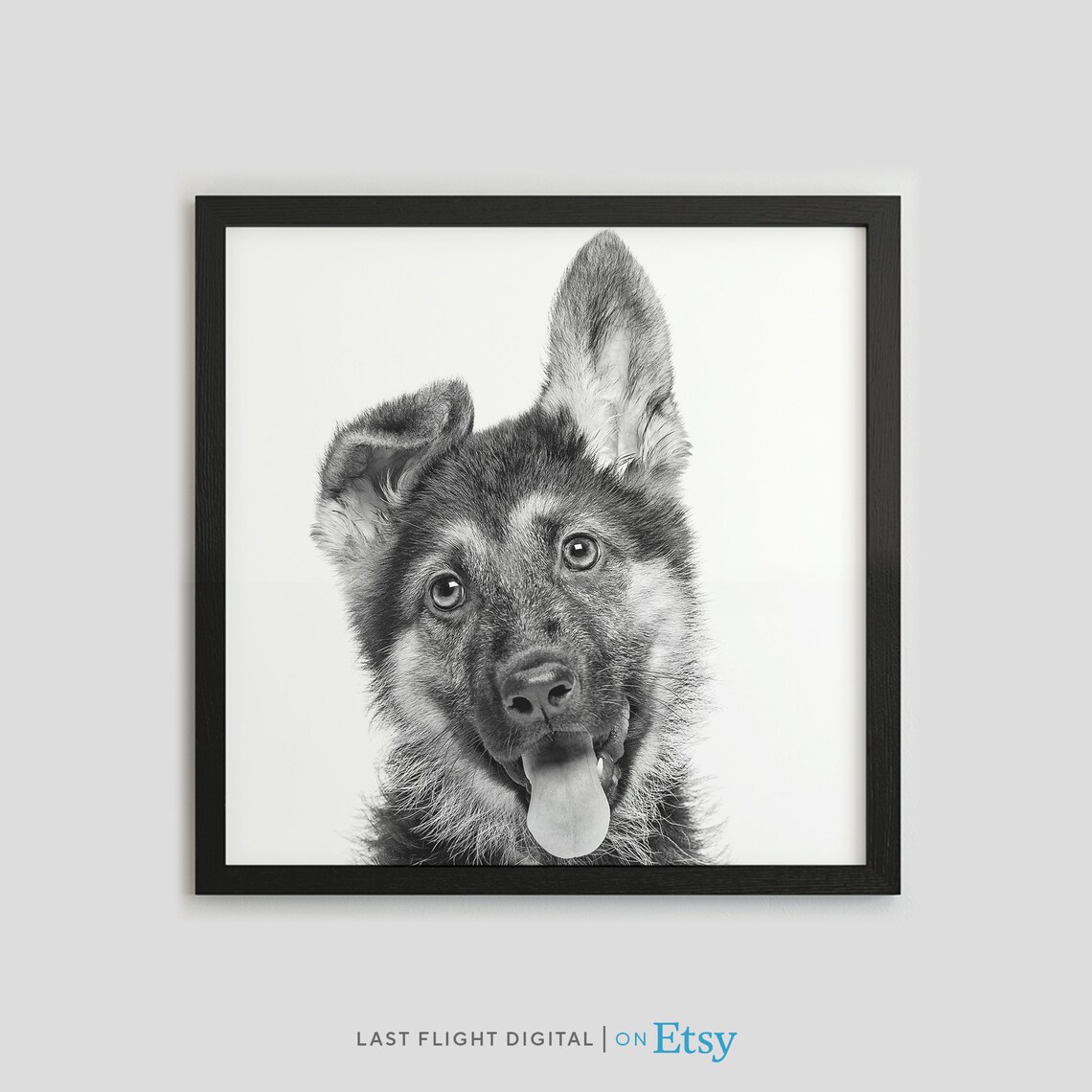 German Shepherd Dog Poster, Nursery Room Art Print