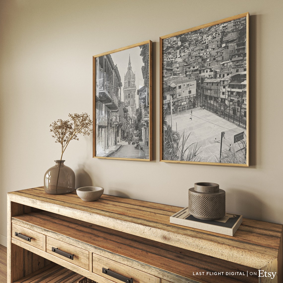 Colombia Print Cartagena Poster Cathedral Of Cartagena Colombia Poster Black White Photography South America Columbia Wall Art - Image 3