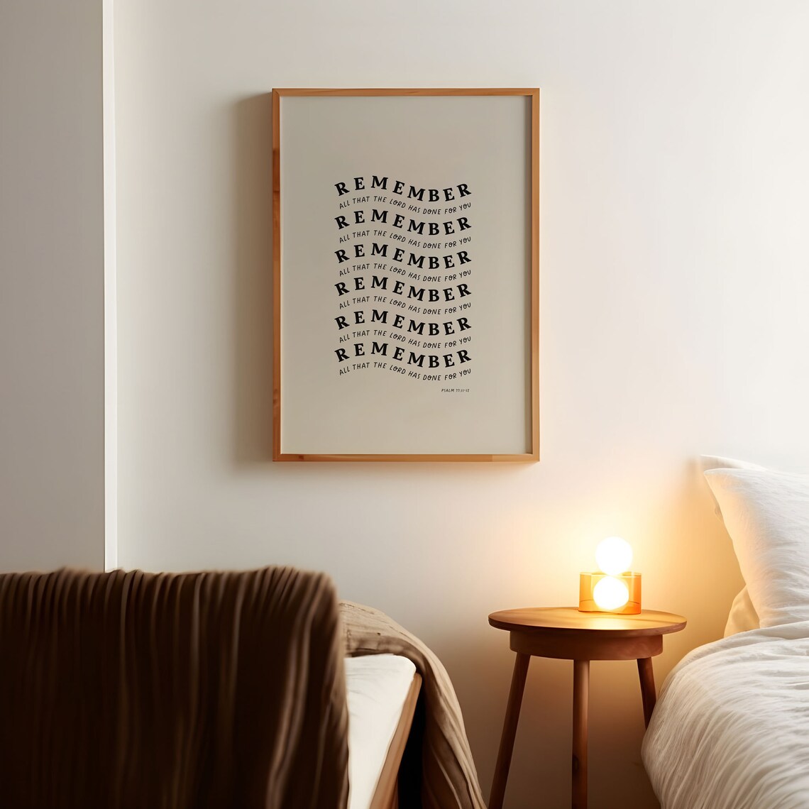 Psalm 77 Retro Christian Scripture Wall Art Print - Image 4