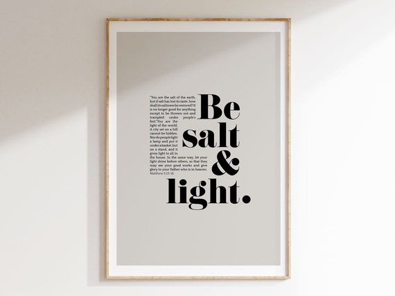 Be Salt and Light, Matthew 5:13-16 Scripture Print