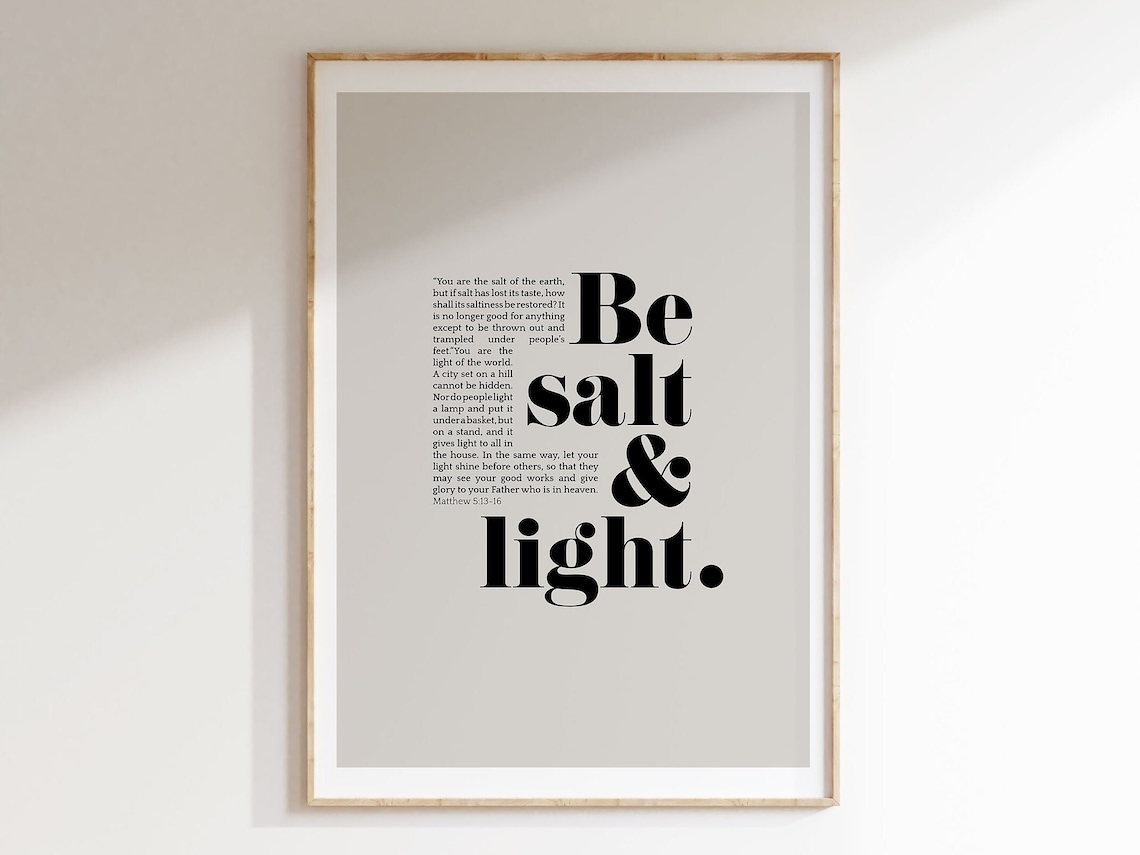Be Salt and Light, Matthew 5:13-16 Scripture Print
