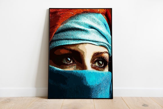 Arabic Art Muslim Wall Beautiful Arab Woman With Hijab Girl