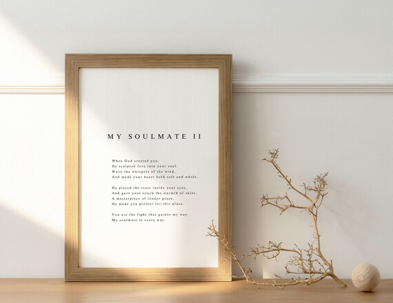 My Soulmate II Romantic Devotion Love Poem Anniversary Gift Poster