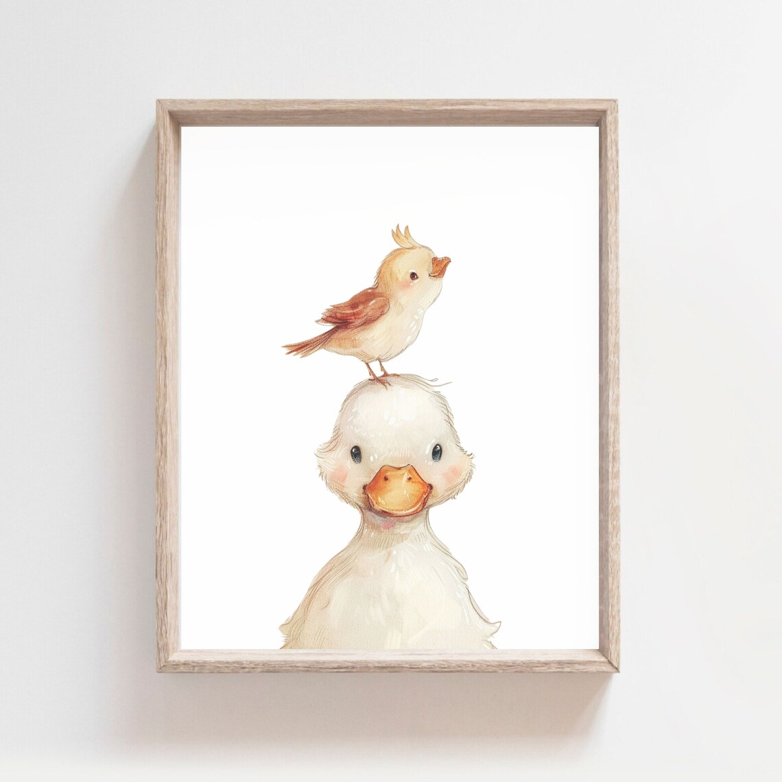 Baby Duck Watercolor Art Print, Nursery Decor