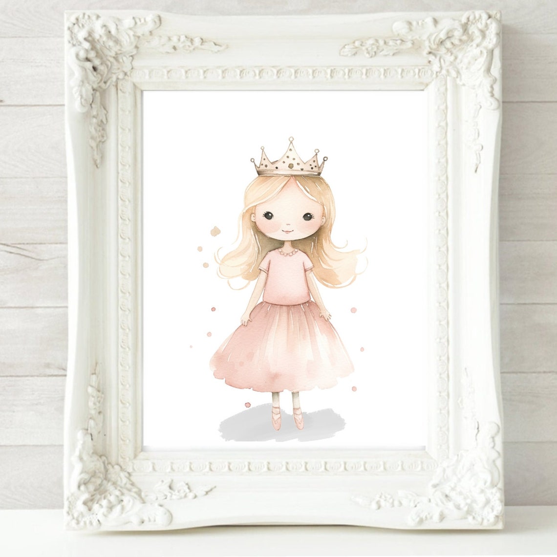 Ballerina Wall Art Ballerina Nursery Art Kids Wall Art Nursery Decor Pink Ballerina Princess Ballerina Girls Room Decor Baby Girl - Image 2