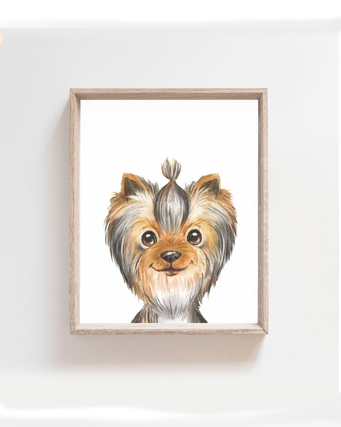 Yorkshire Terrier Puppy Watercolor Cute Dog Portrait Nursery Poster