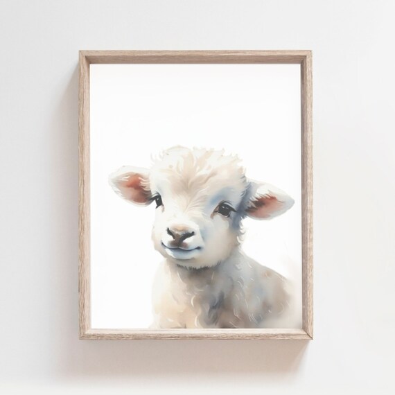Baby Lamb Poster Baby Sheep Nursery Print Farm Animal Wall Art Sheep Kids Room Decor Cute Sheep Print Wall Decor
