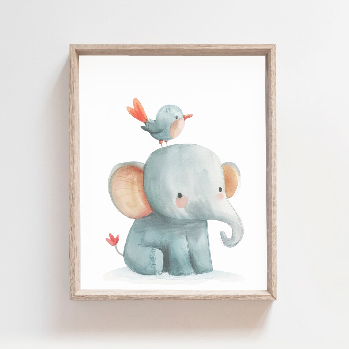 Elephant Print Nursery Wall Art Baby Animal Print Safari Animals Jungle Animals Watercolor Painting Elephant Poster Kids Room Decor