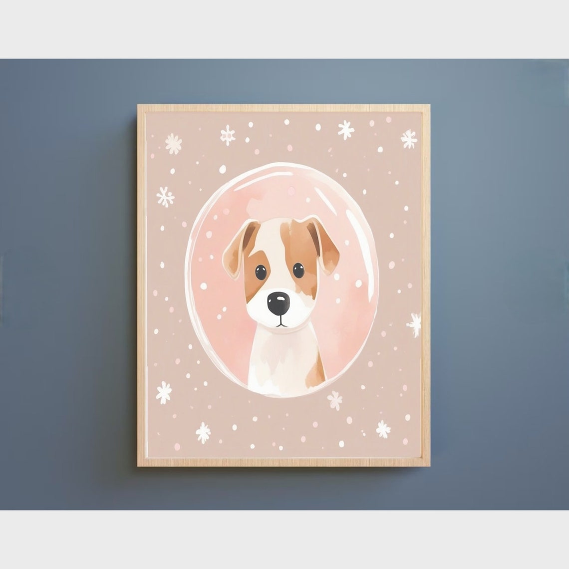 Fun Puppy Dog In A Bubble Kids Wall Art Baby Wall Decor Baby Shower Gift Cute Puppy Poster Kids Bathroom Art Dog Portrait - Image 2