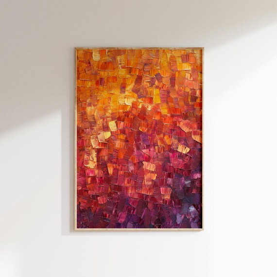 Bold Abstract Wall Art Vibrant Colorful Print Maximalist Home Decor Textured Modern Design Eclectic Art For Living Room Or Office