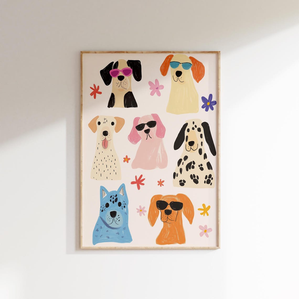 Whimsical Dog Wall Art Nursery Animal Print Playful Puppy Illustration Kids Room Decor Cute Dog Poster Pet Lover Gift Colorful Dogs - Image 2