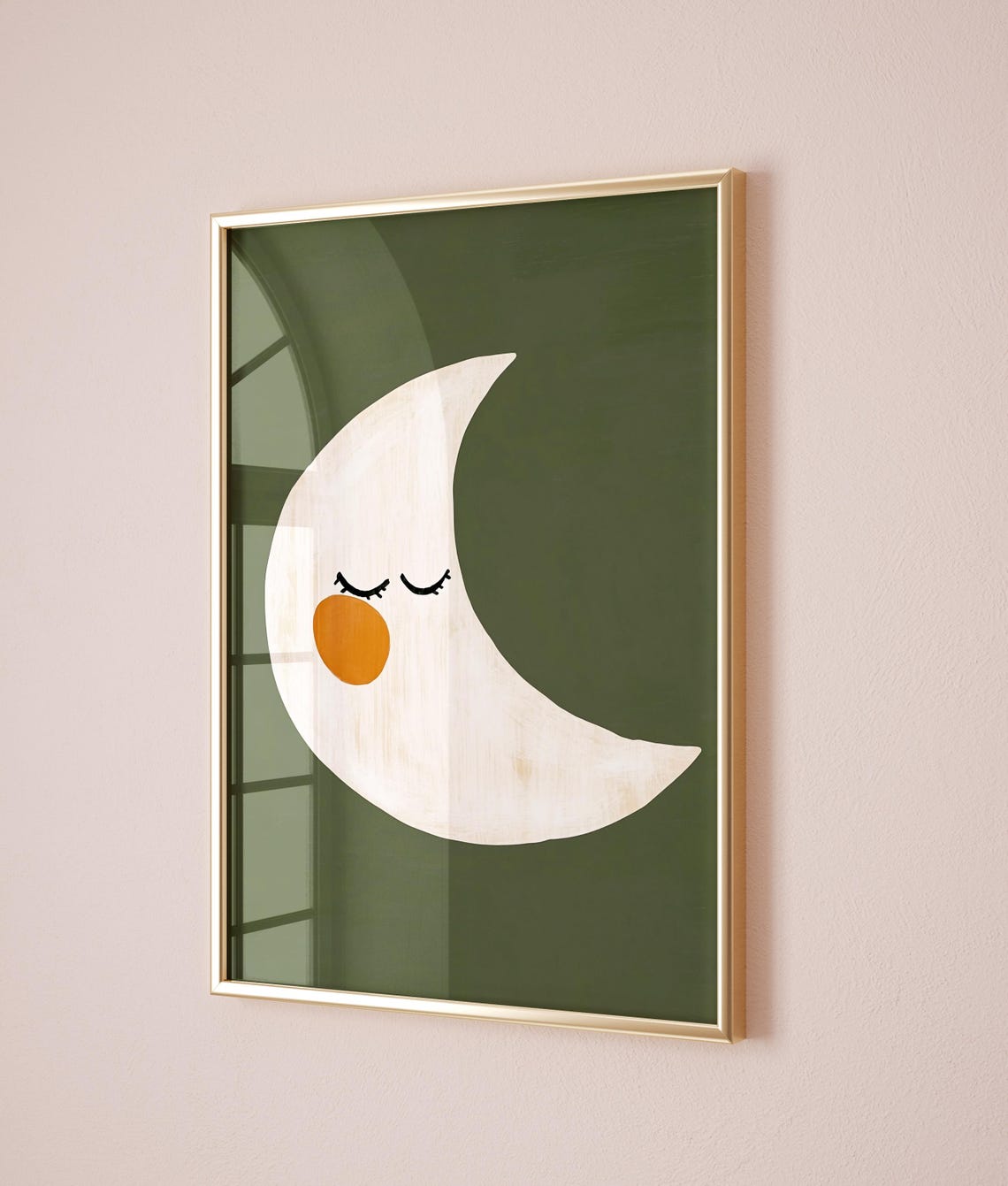 Sleepy Moon Print Night Sky Nursery Wall Art Kids Room Decor Bedtime Baby Gift Neutral Nursery Wall Art - Image 2