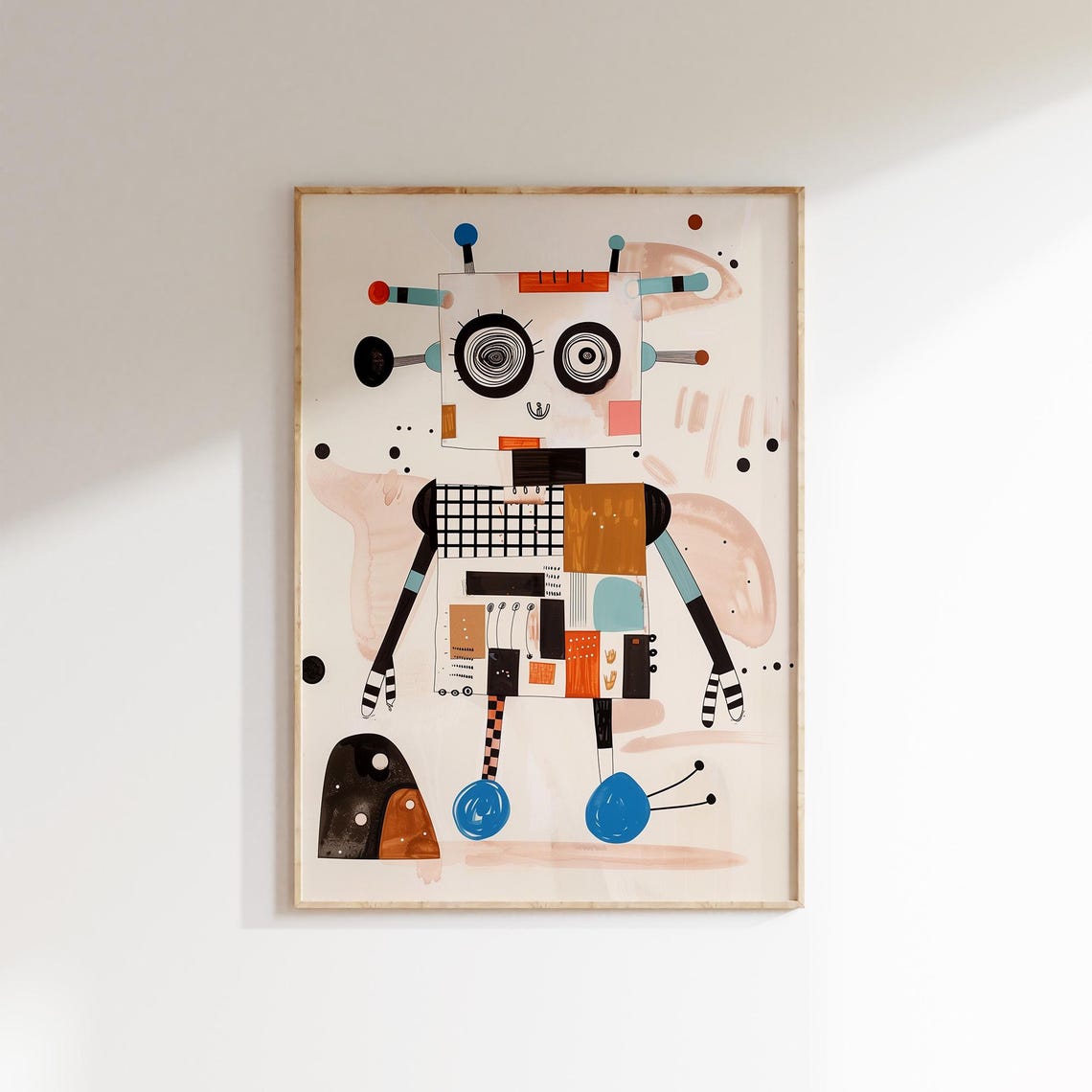 Quirky Robot Wall Art Print Boys Room Decor Playful Nursery Kids Room Tech Art - Image 2