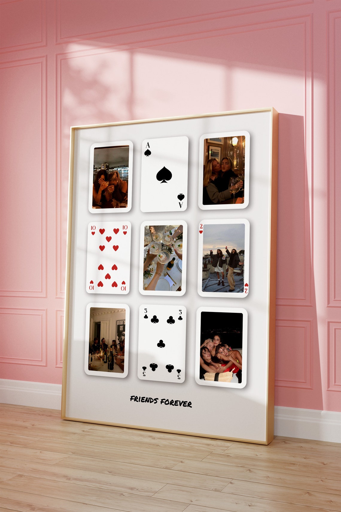 Friends Forever Custom Playing Card Photo Collage Memory Gift Poster - Image 2