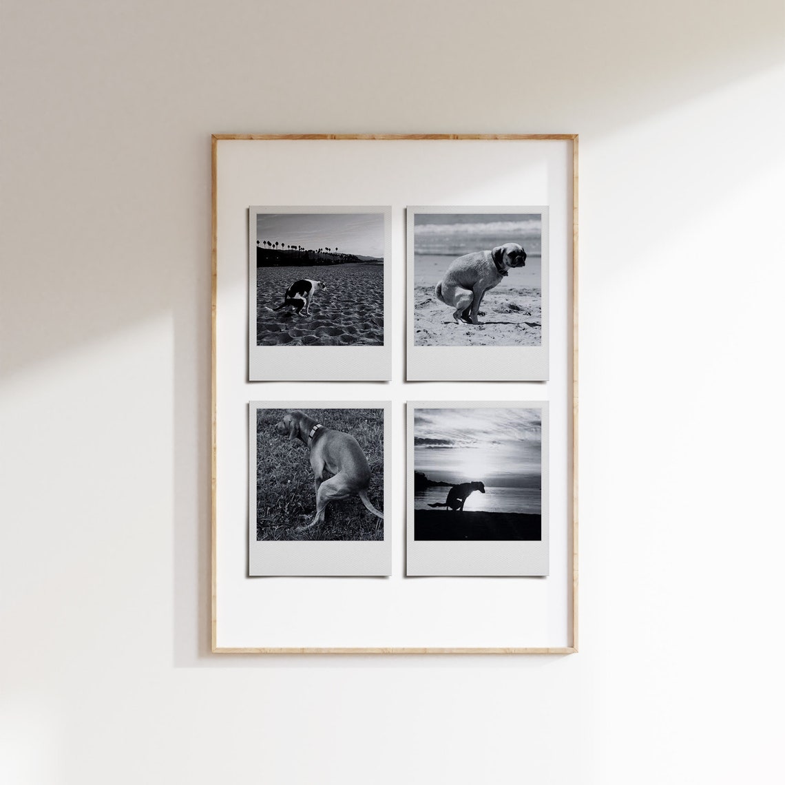 Funny Dog Pooping Polaroid Photo Collage Humorous Bathroom Wall Art Canva Template - Image 2