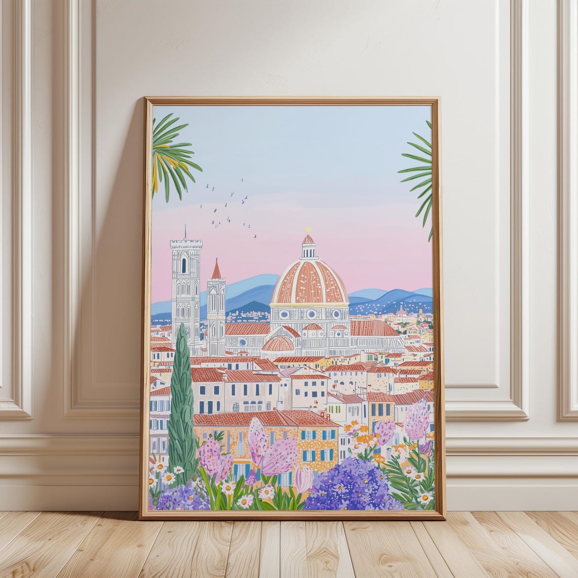 Florence Italy Duomo Cathedral Spring Flowers Cityscape Poster