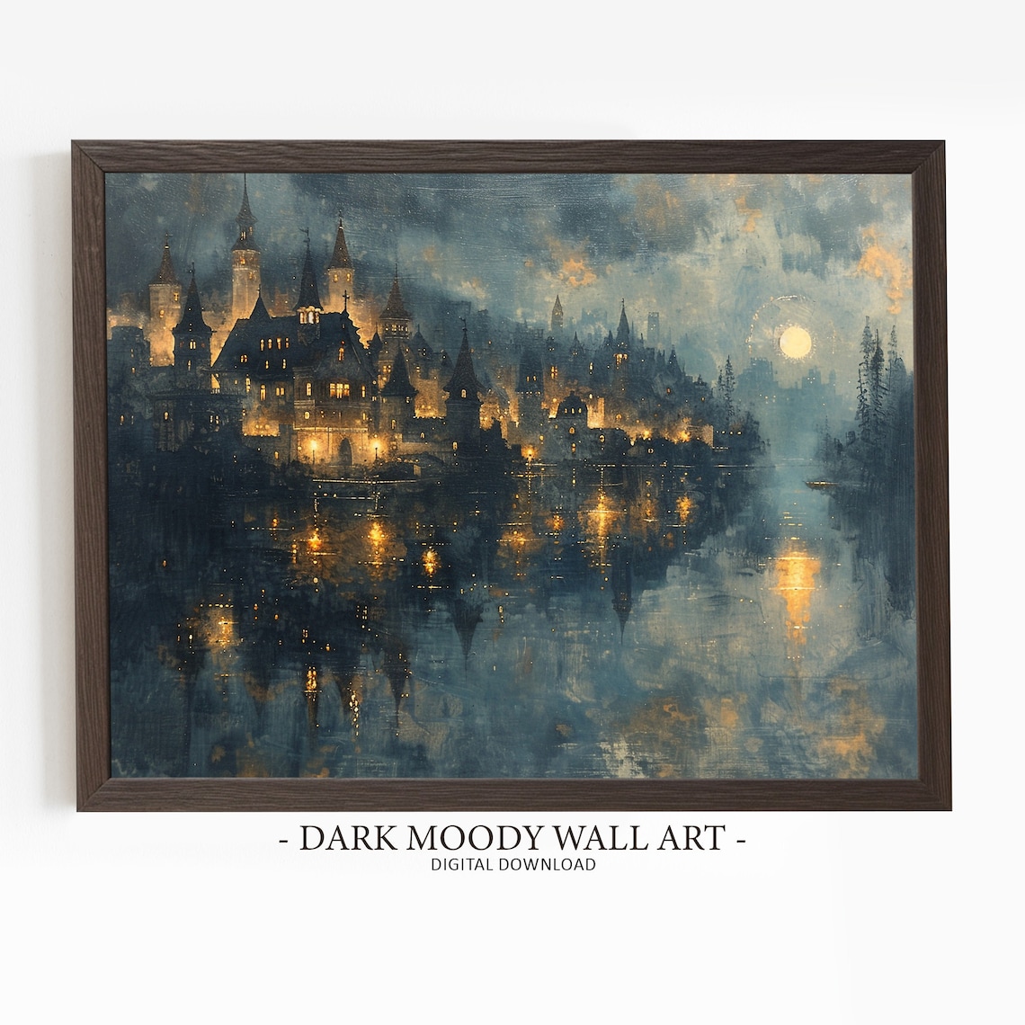 Fantasy Castle Painting Fairytale City Art Print