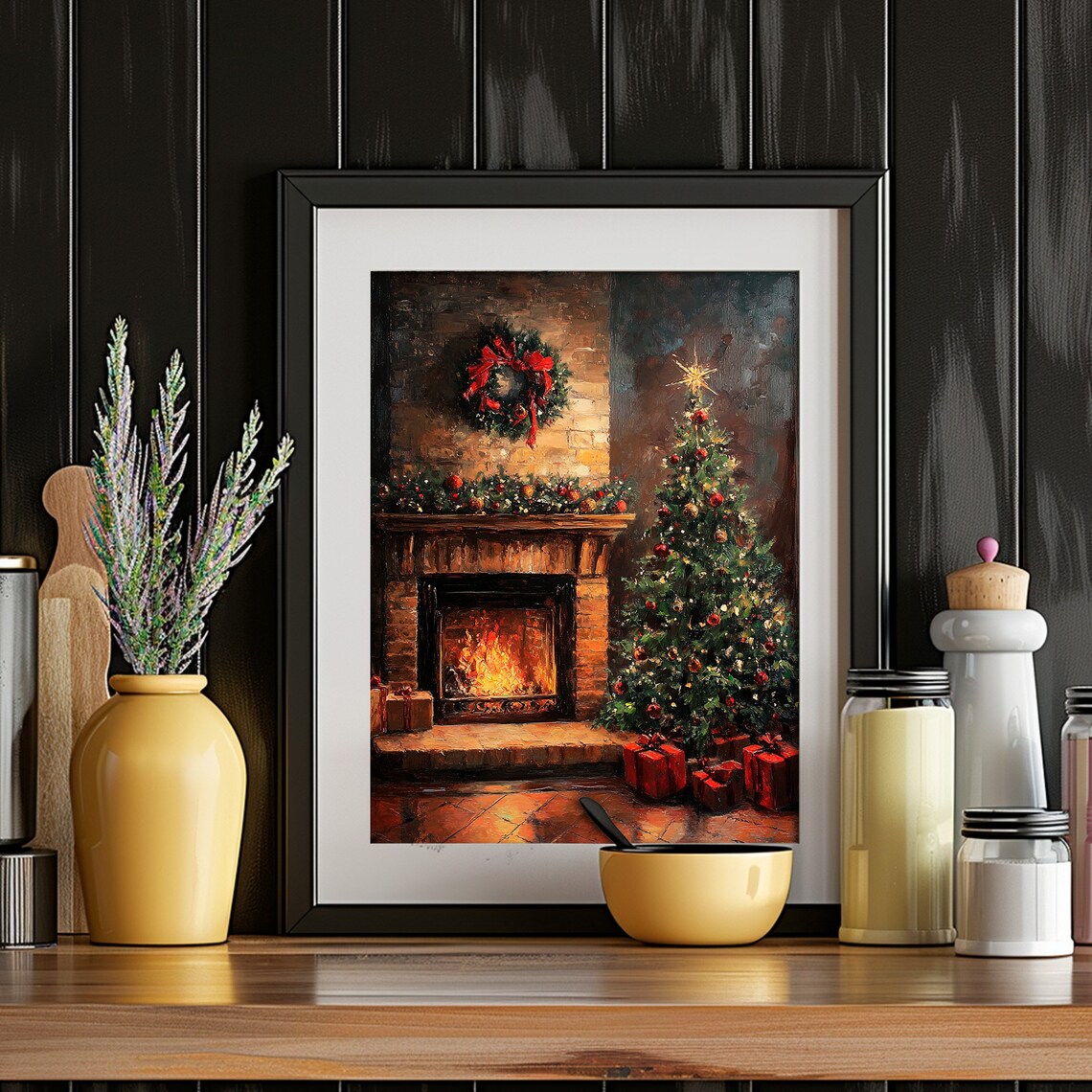 Christmas Tree Vintage Christmas Art Print - Image 4