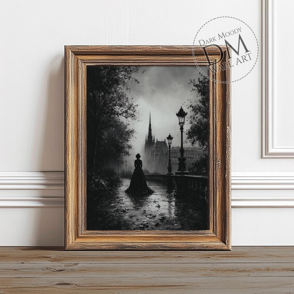 Gothic Woman, Dark Victorian Silhouette Art Print