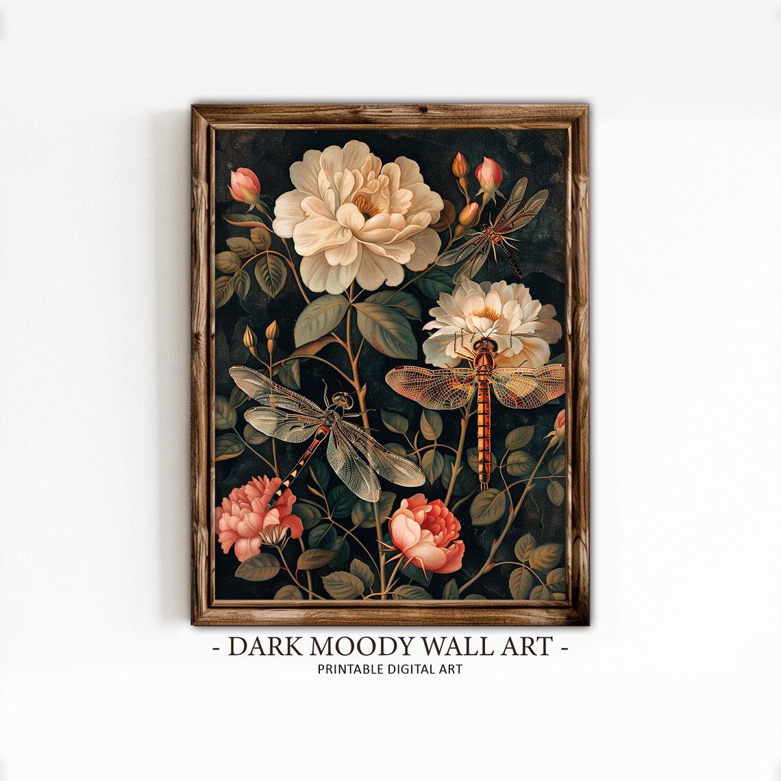 Dragonfly Wall Art, Dark Cottagecore Decor