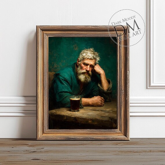 Irish Pub Portrait Wall Art Masculine Beer Tavern Print