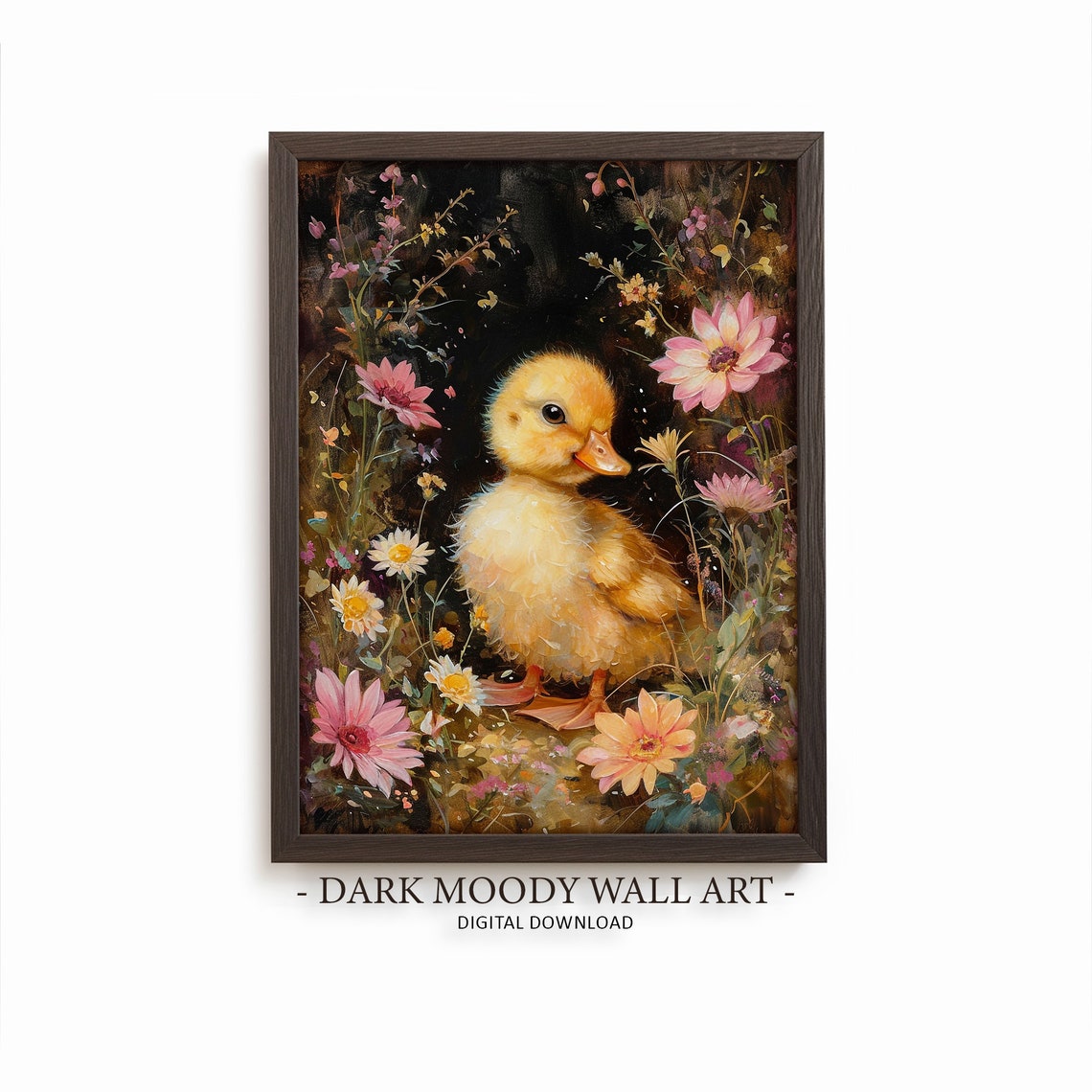 Easter Duck Prints Spring Wall Art Rustic Farmhouse Decor Moody Watercolor Painting