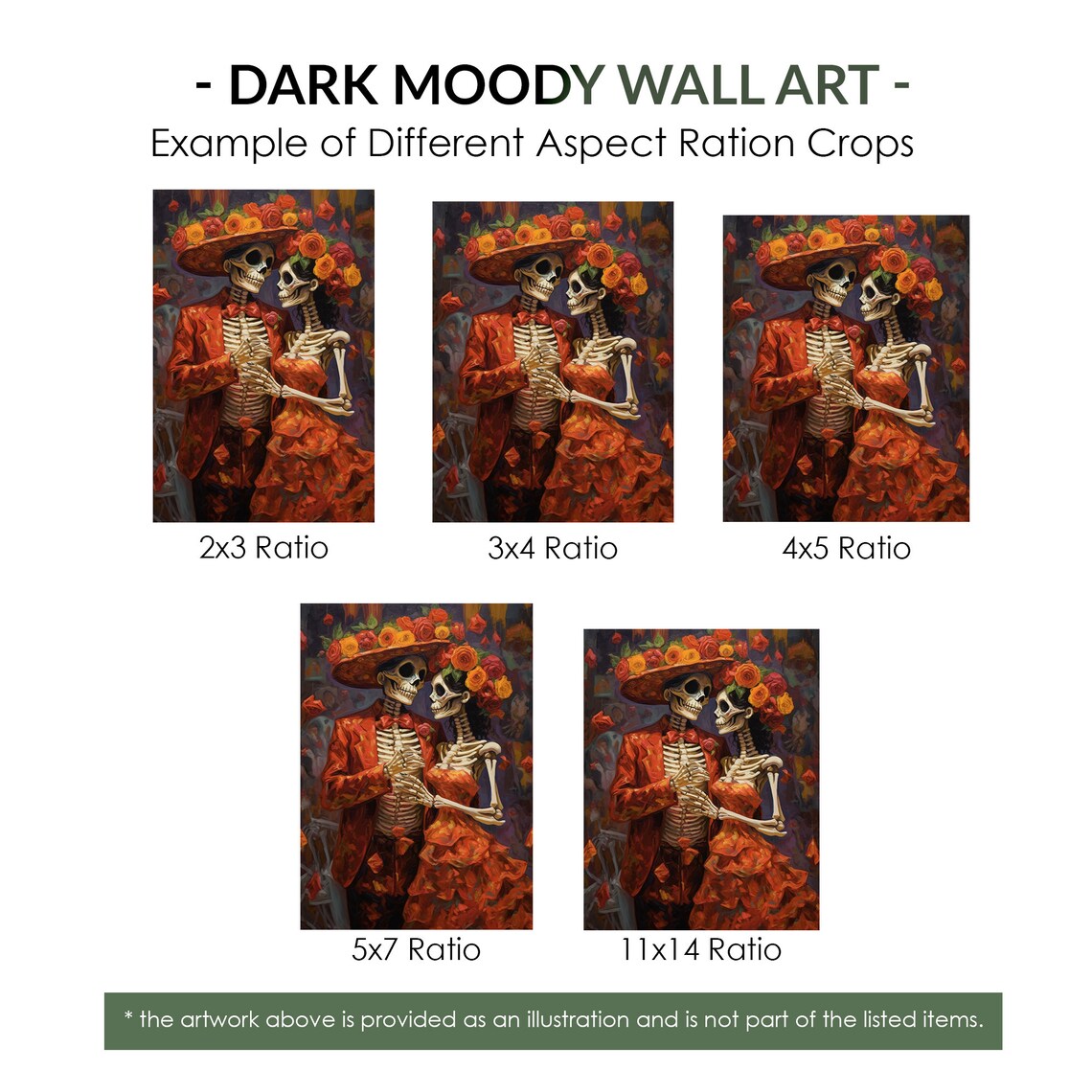 Cute Ghost Painting, Haunted Halloween Gothic Decor - Image 3