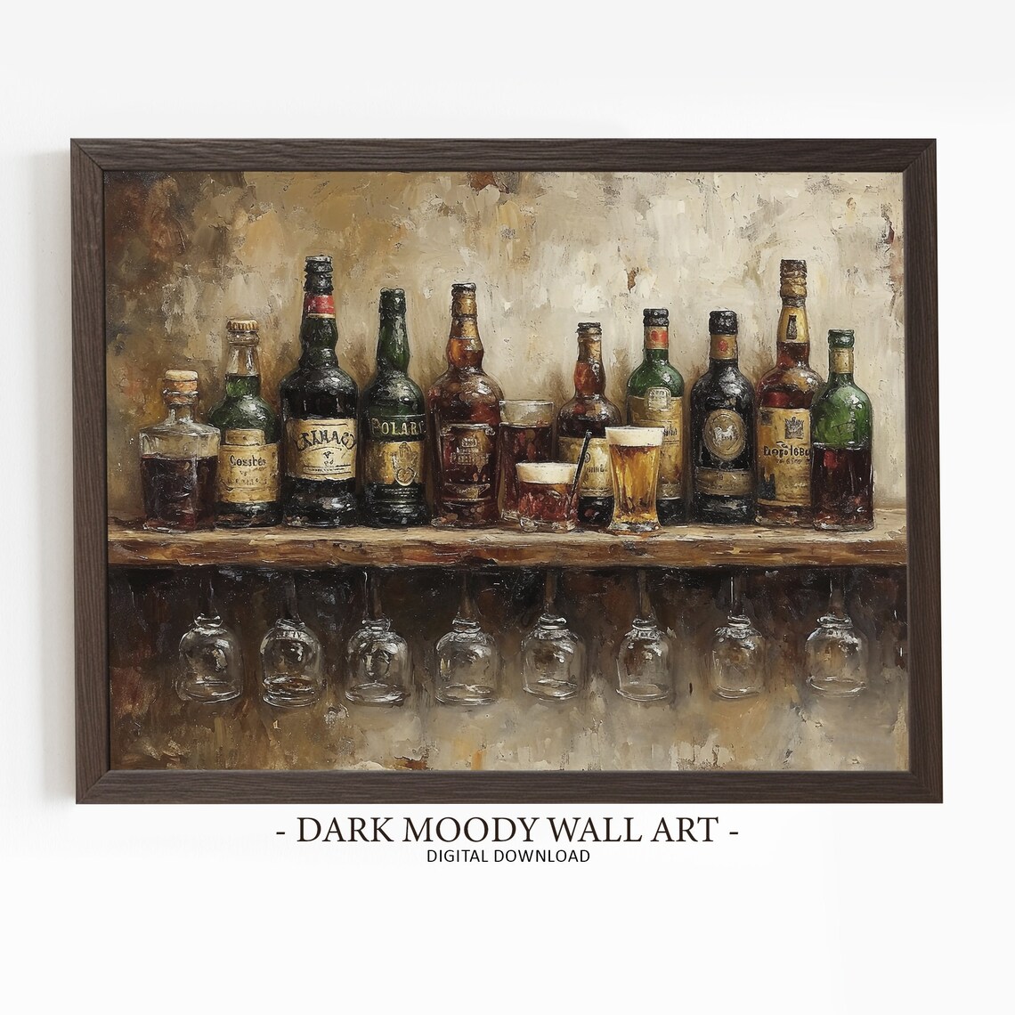 Whiskey Painting Dark Moody Irish Pub Art Print