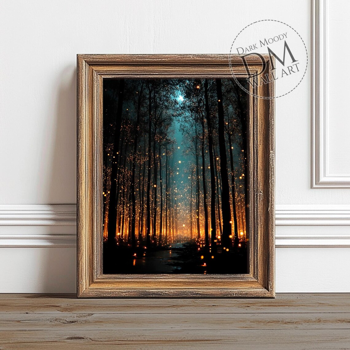 Firefly Forest Night Gothic Landscape Art Print